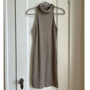 Topshop Sleeveless Ribbed Fitted Mini Sweater Dress